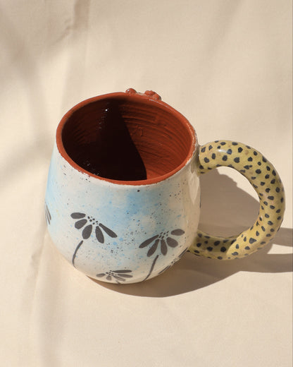 floral cheetah mug