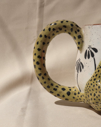 floral cheetah mug