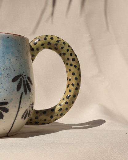 floral cheetah mug