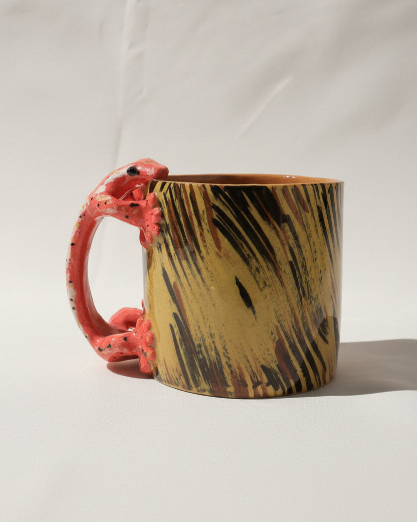 pink lizard mug